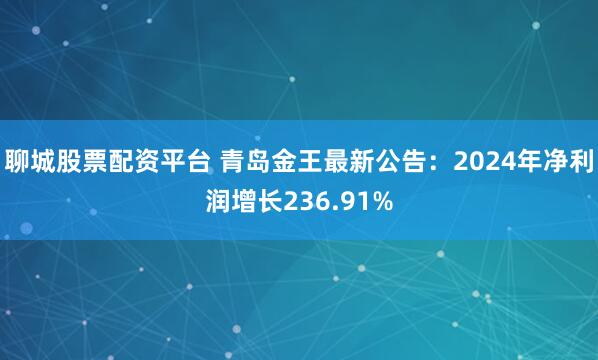 聊城股票配资平台 青岛金王最新公告：2024年净利润增长236.91%