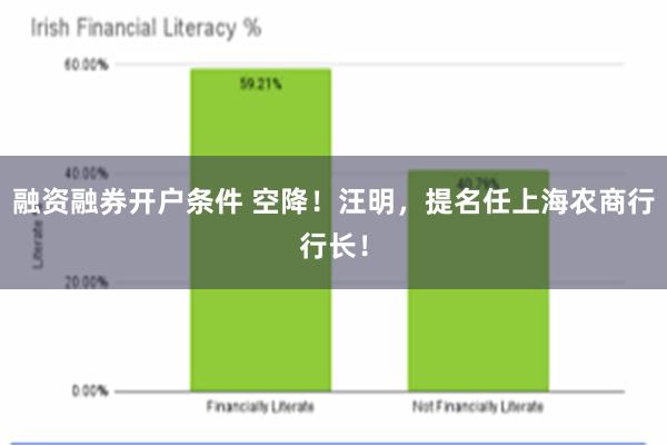 融资融券开户条件 空降！汪明，提名任上海农商行行长！