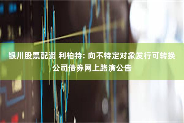 银川股票配资 利柏特: 向不特定对象发行可转换公司债券网上路演公告